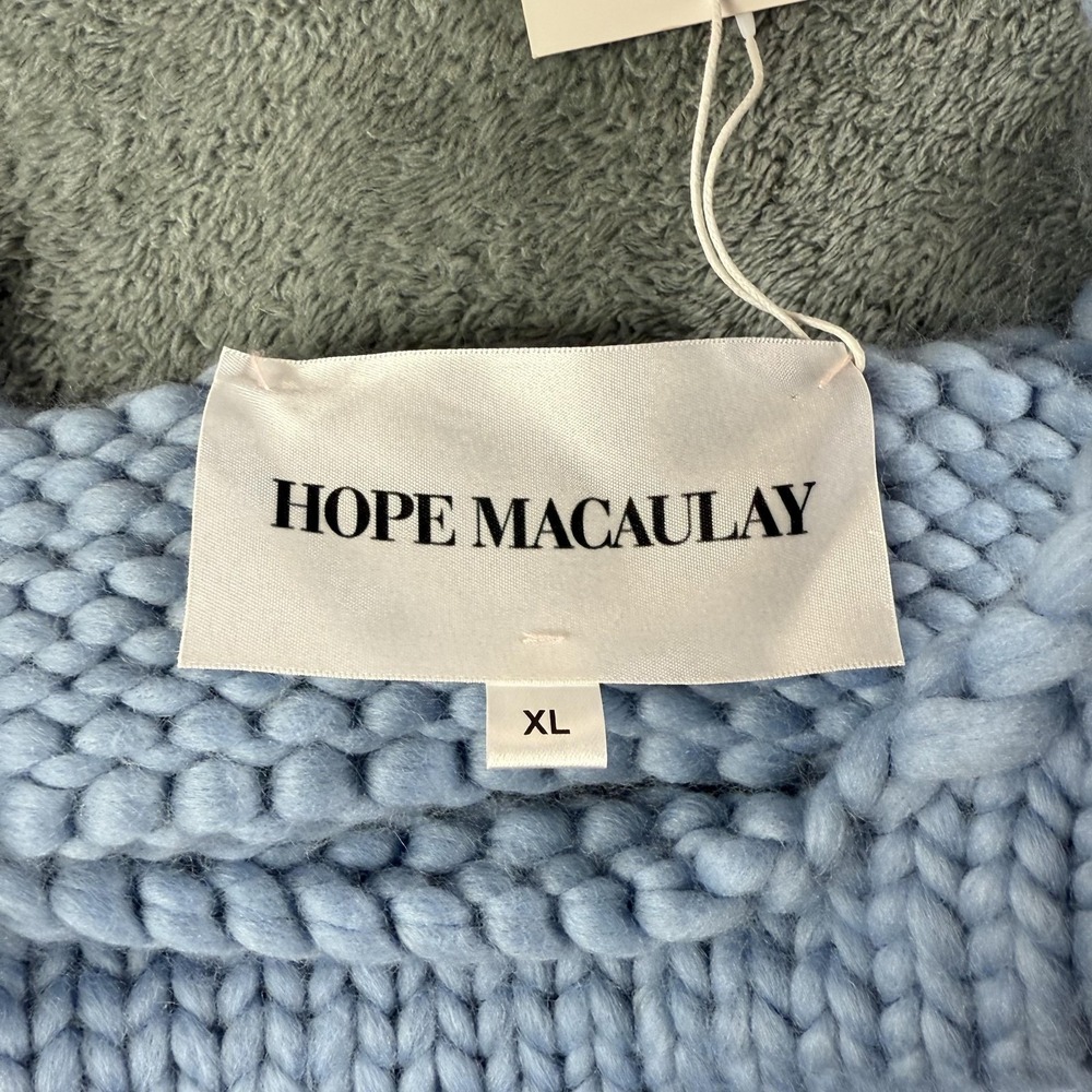 Hope Macaulay Crop Top XL Blue Chunky Knit Handmade Ireland Designer Tank Bralet - Picture 5 of 7